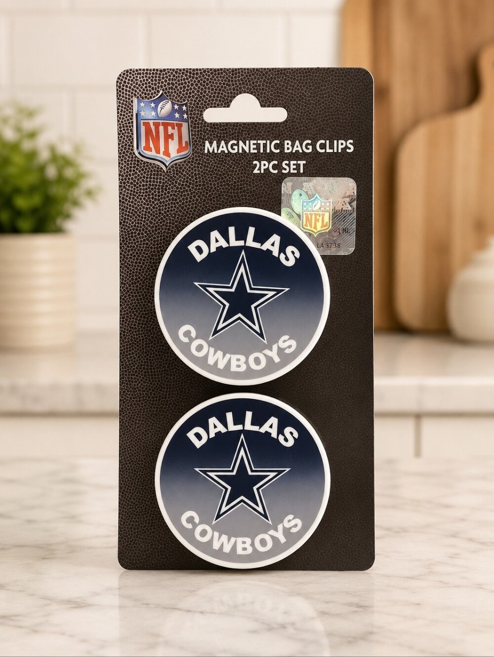 NFL Dallas Cowboys Magnetic Bag Clips - Navy & White - NWT